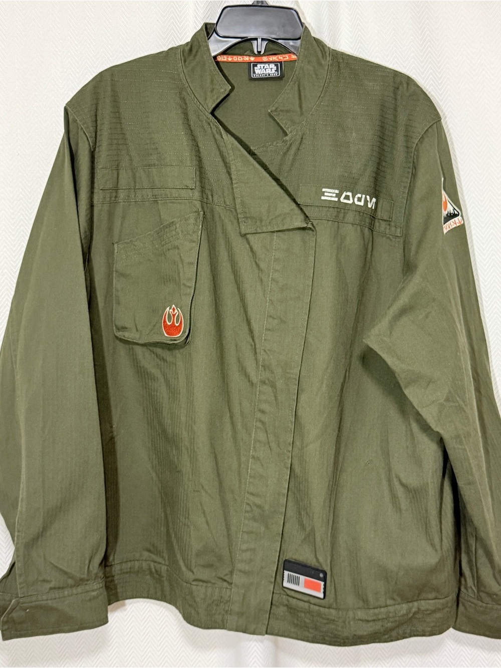Star Wars Galaxy's Edge Rebel RESIST Graphic Military Jacket Green 2X